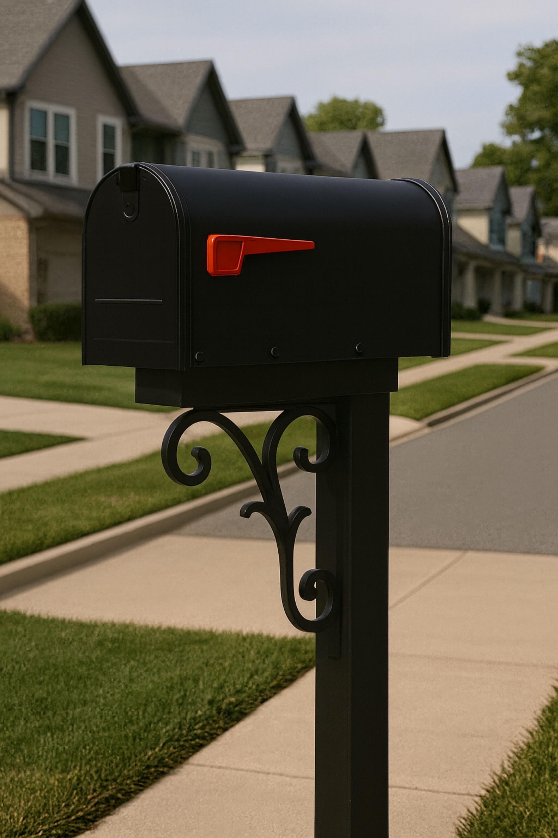 Decorative Mailbox Bracket, PVC Outdoor Yard Decor, Scroll Mailbox Bracket for Curb Appeal
