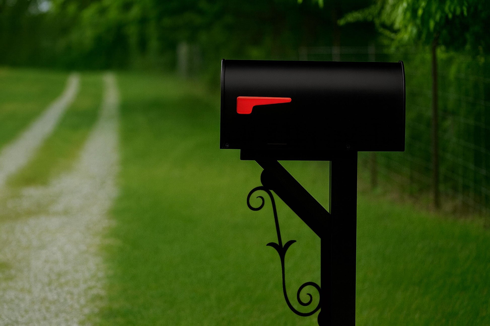 Decorative Mailbox Bracket, PVC Outdoor Yard Decor, Scroll Mailbox Bracket for Curb Appeal