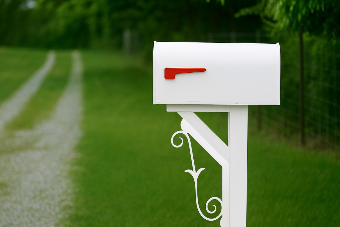 Decorative Mailbox Bracket, PVC Outdoor Yard Decor, Scroll Mailbox Bracket for Curb Appeal