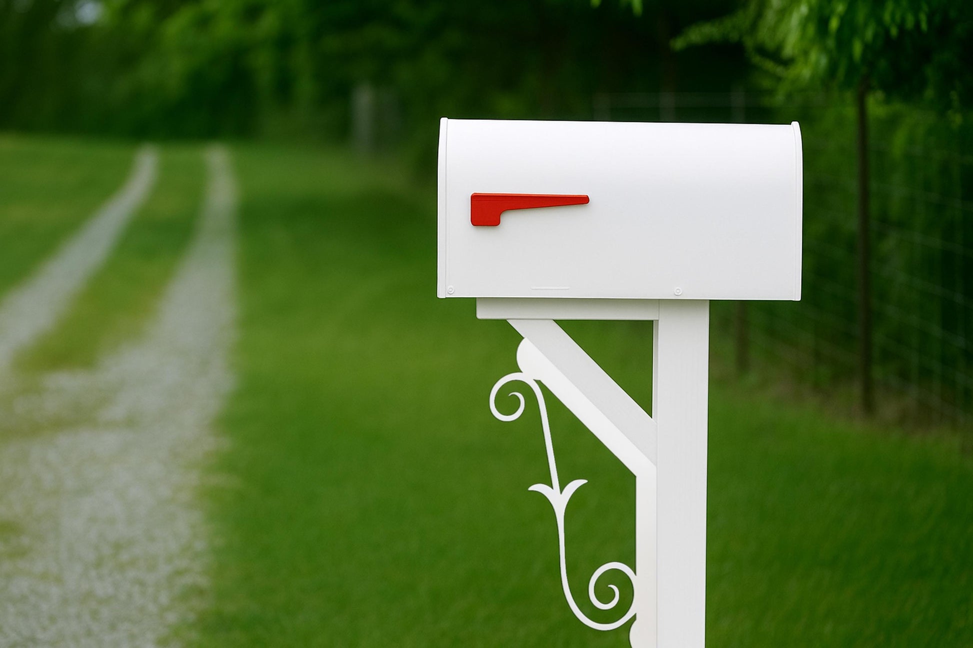 Decorative Mailbox Bracket, PVC Outdoor Yard Decor, Scroll Mailbox Bracket for Curb Appeal