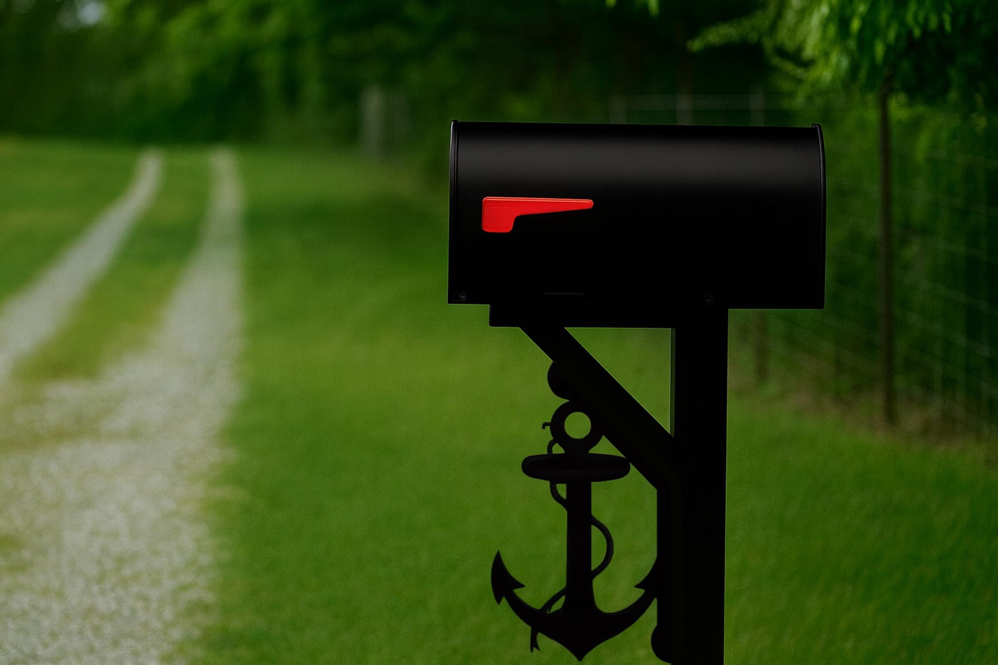 Anchor Mailbox Bracket, Coastal Mailbox Decor, Nautical Outdoor PVC Yard Art, Beach House Mailbox Post Accent
