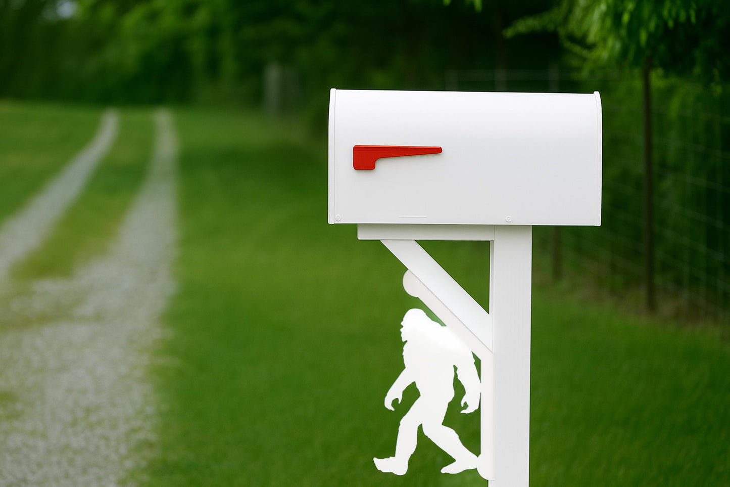 Bigfoot Mailbox Bracket 45 Degree, Decorative PVC Mailbox Decor, Outdoor Yard Mail Post Accent