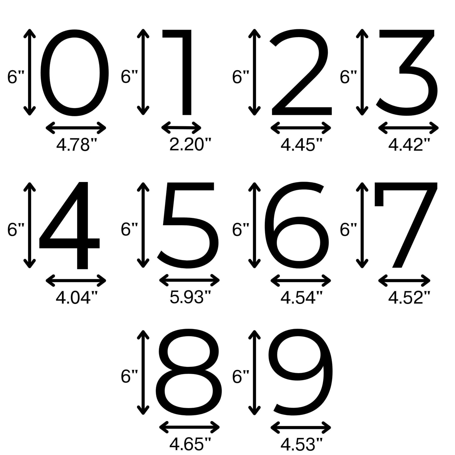 Clean Modern House Numbers, 6 Inch Black Letters, Outside Address Sign, Address Plaque, Mailbox Number