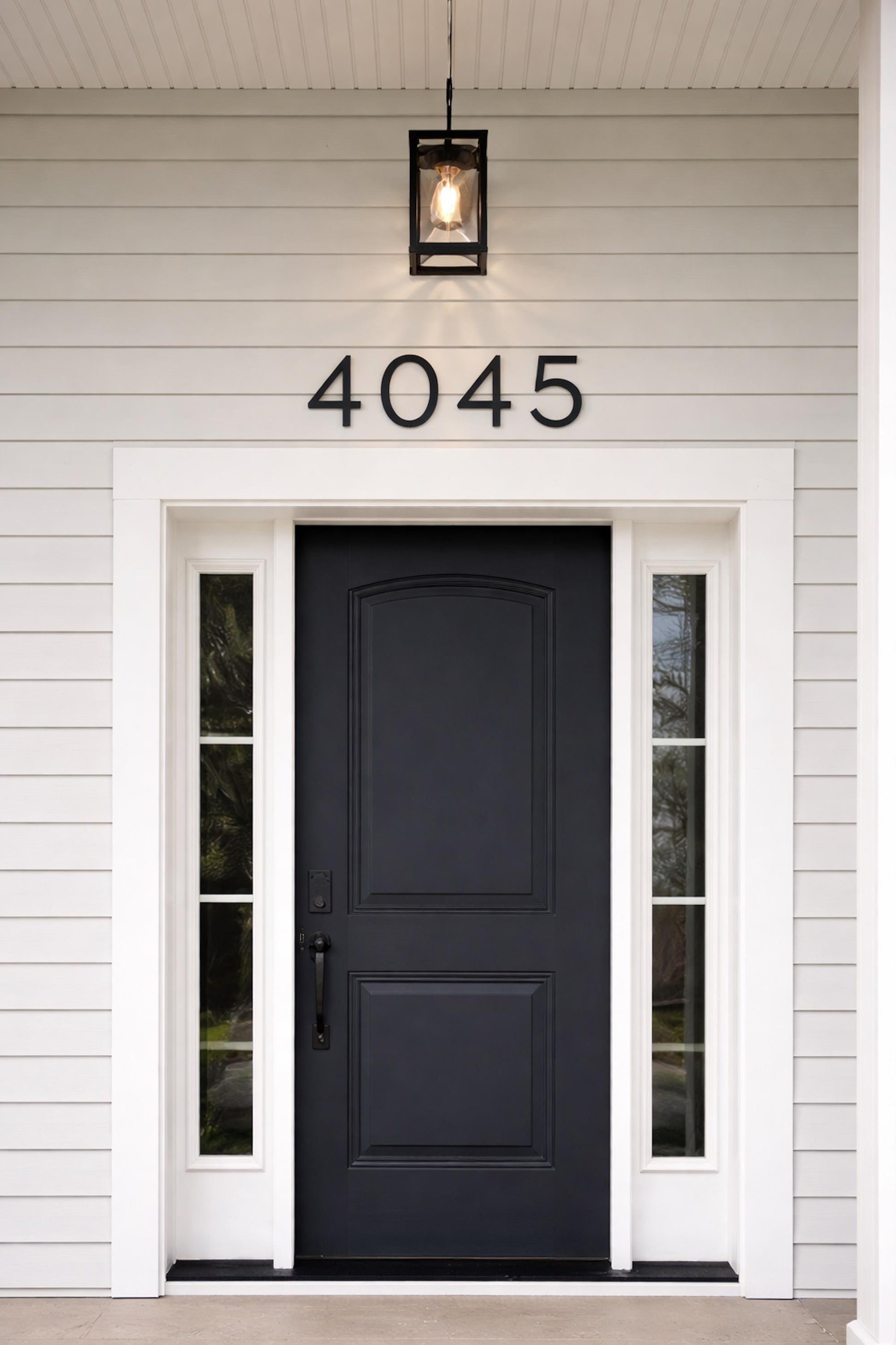 Clean Modern House Numbers, 6 Inch Black Letters, Outside Address Sign, Address Plaque, Mailbox Number