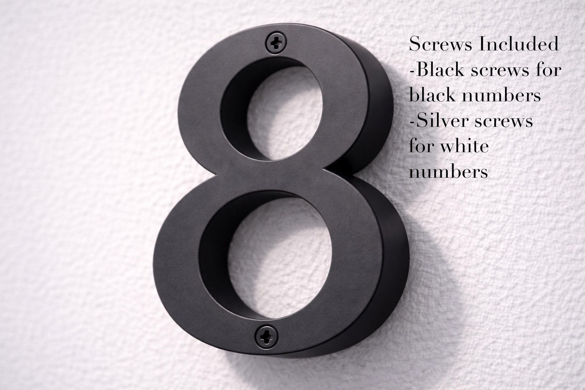 Modern House Numbers 6 Inch, Black Address Numbers, 0.5 Thick PVC House Numbers, Exterior Door Numbers, Contemporary Address 
