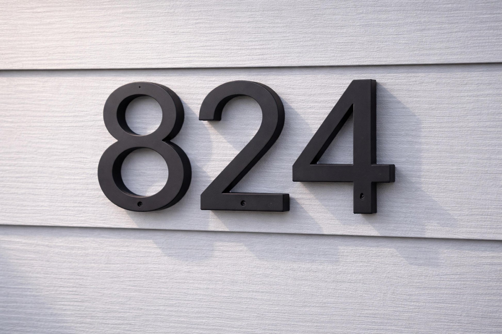 Modern House Numbers 6 Inch, Matte Black Address Sign, Contemporary Outdoor Home Decor,