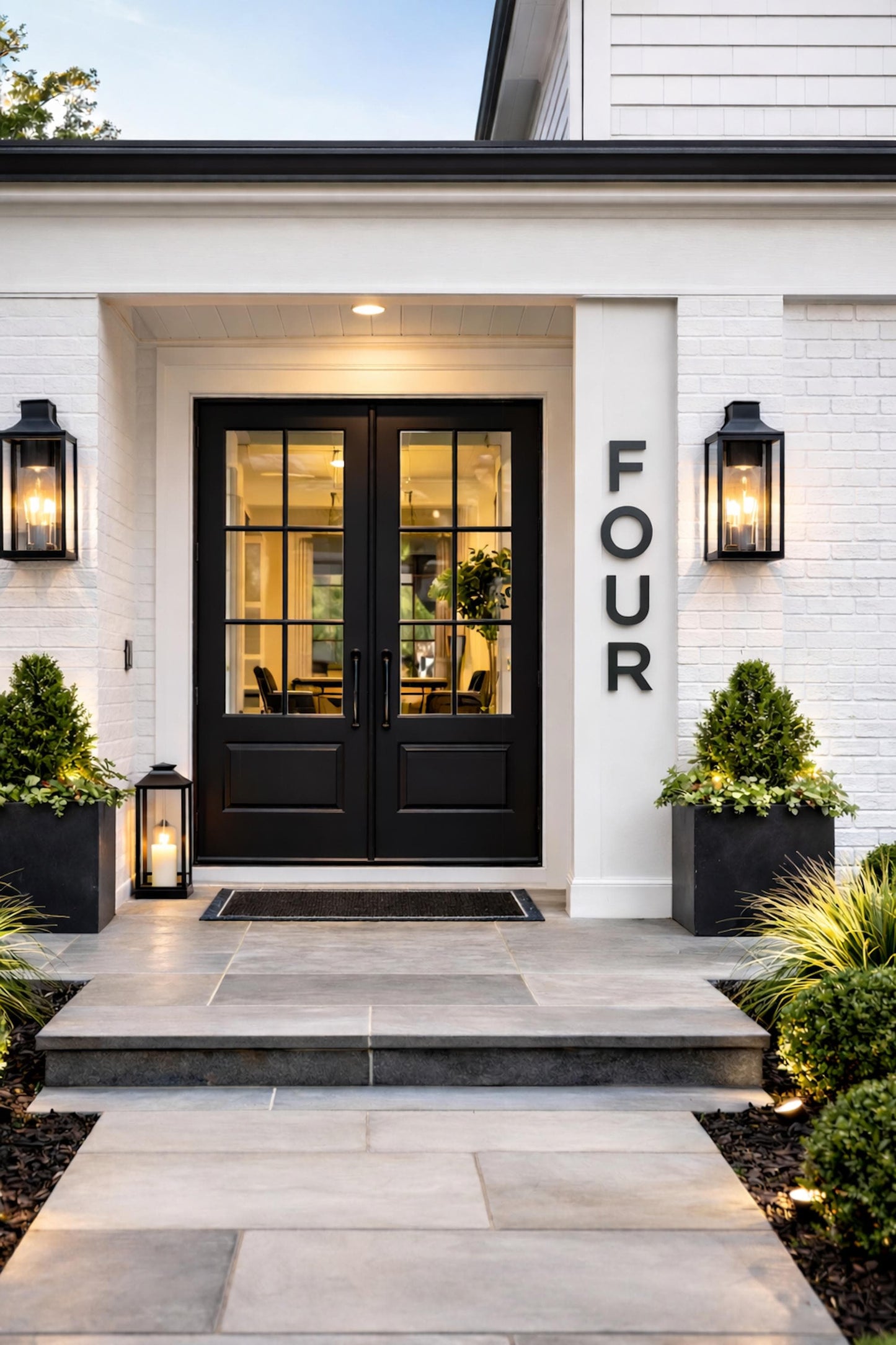Modern House Numbers 6 Inch, Black Address Numbers, 0.5 Thick PVC House Numbers, Exterior Door Numbers, Contemporary Address 