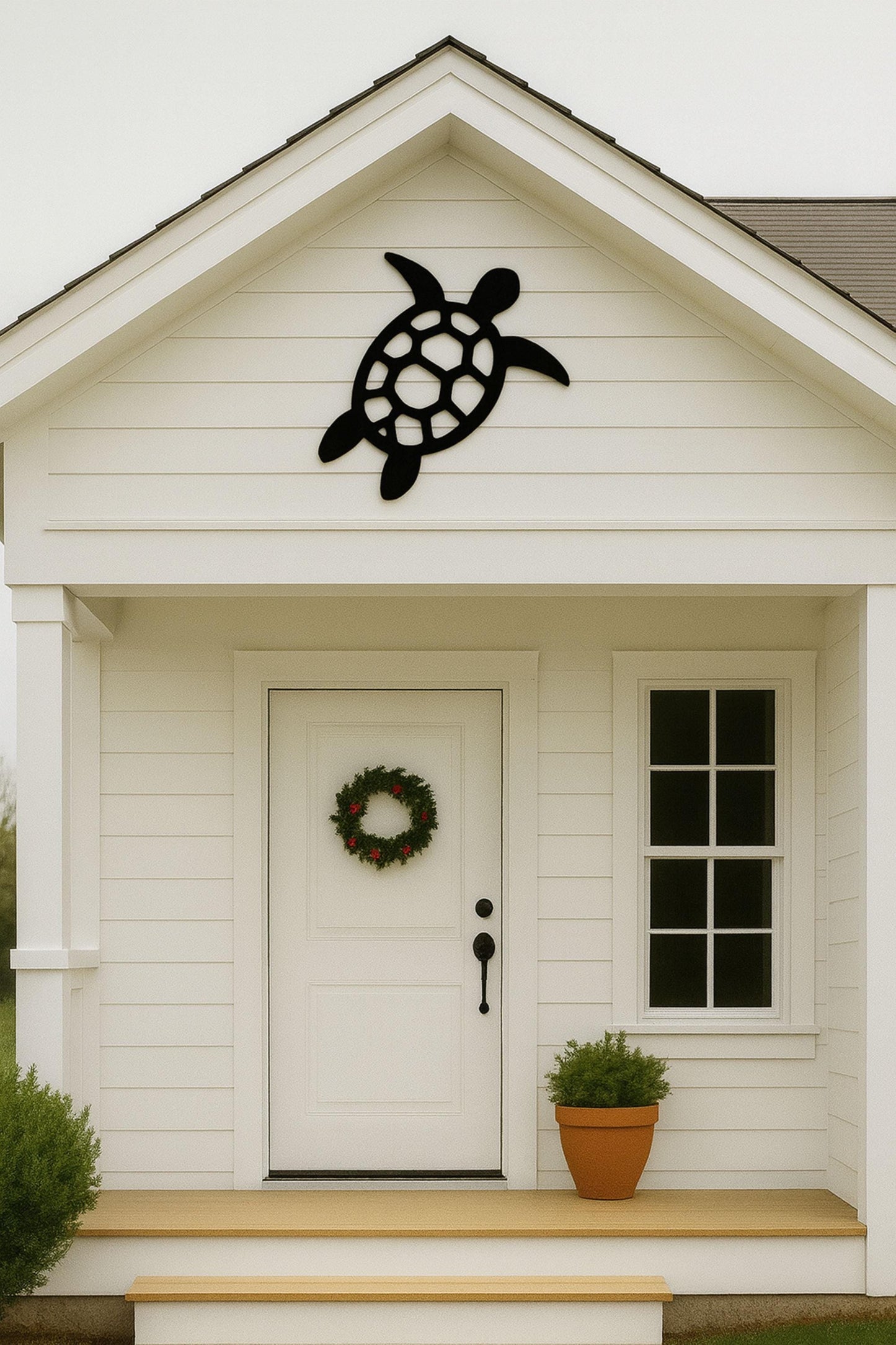 Weatherproof Sea Turtle Wall Art, Coastal PVC Outdoor Sign, Beach House Exterior Decor