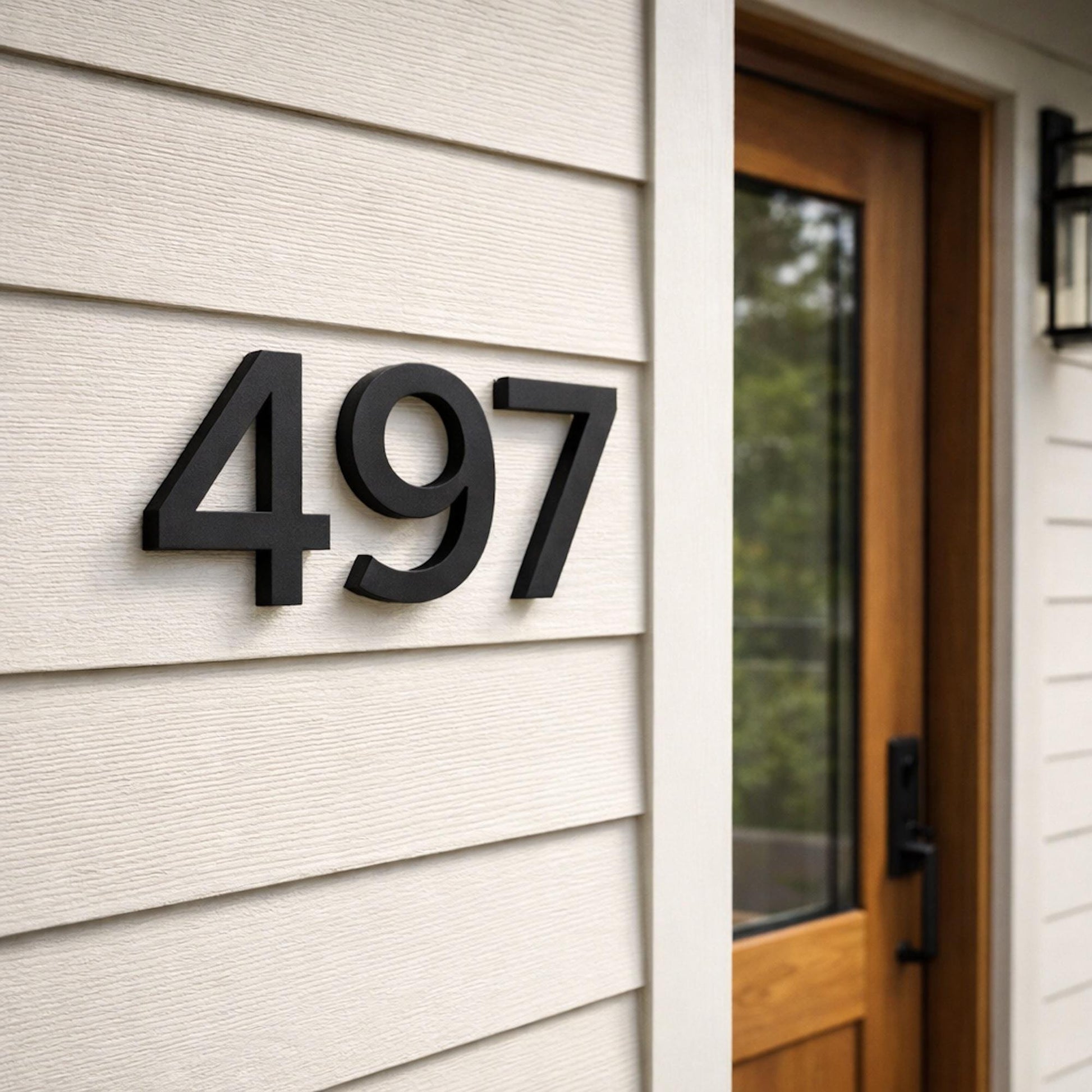 Modern House Numbers 6 Inch, Black Address Numbers, 0.5 Thick PVC House Numbers, Exterior Door Numbers, Contemporary Address 